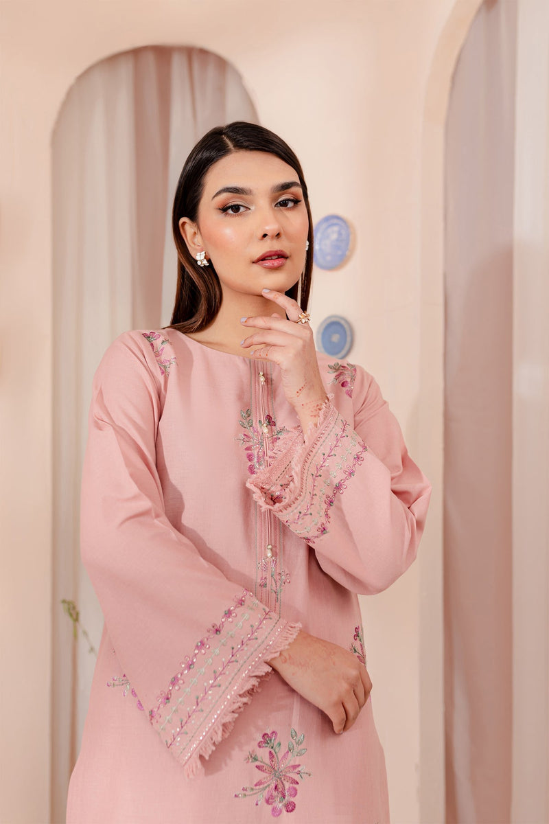 Winter - Pink Lily - 2Pc Embroidered Dress