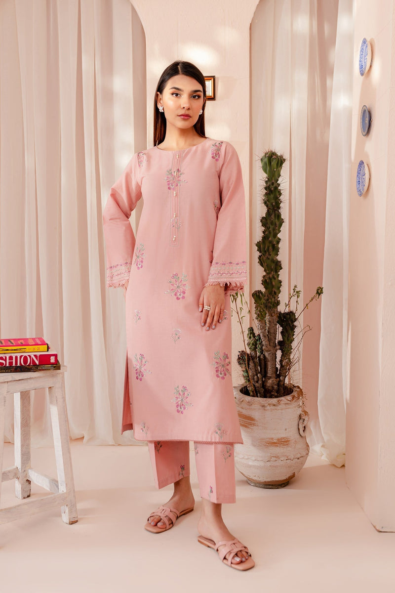 Winter - Pink Lily - 2Pc Embroidered Dress