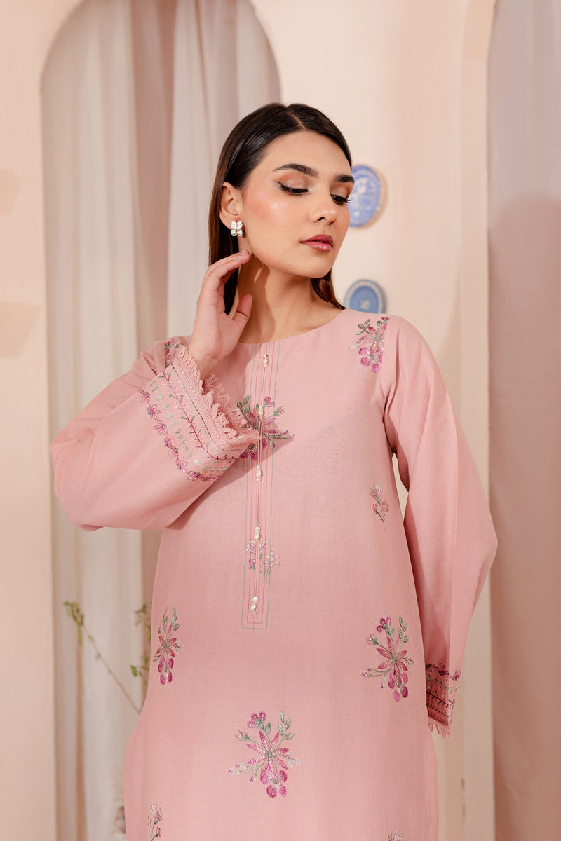Winter - Pink Lily - 2Pc Embroidered Dress