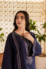 Winter - Blueberry - 2Pc Embroidered Dress