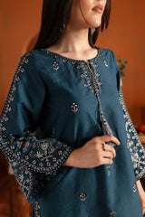 Winter - Blue Gem - 2Pc Embroidered Dress