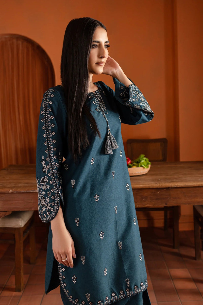 Winter - Blue Gem - 2Pc Embroidered Dress